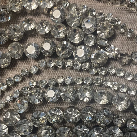 Silver Embellished Halter bedazzled Cocktail Dress - Picture 9 of 17